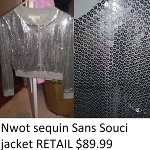 Nwot Sequin Sans Souci Jacket Size Medium